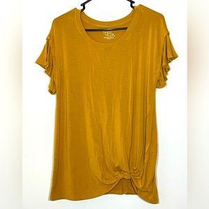 Mustard yellow short sleeve shirt